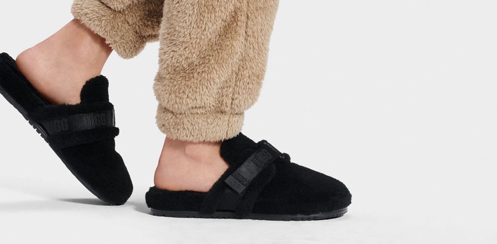 Ugg Fluff It - Mens Slippers - Black - NZ (7269SAOBG)